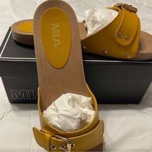 MIA Mustard Buckle Sandals
